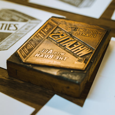 "Breakfast of Champions" Block Print - Vintage Woodblock